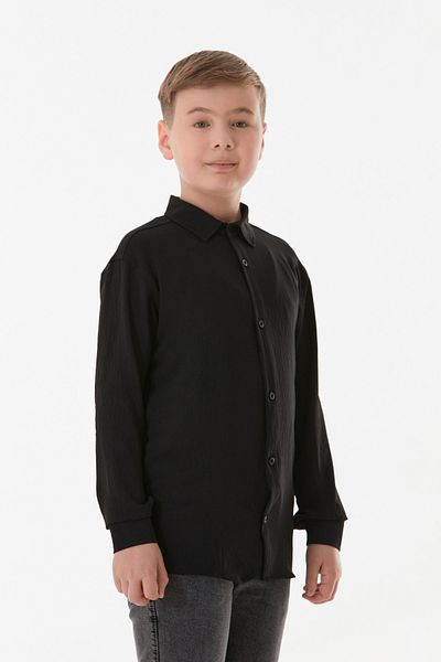 Fulla Moda Риза за момче с копчета от плат Ayrobin