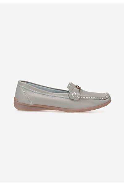 B T Shoes Women's gray leather loafers Celetina