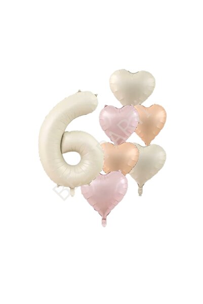 BEST PARTİ DOĞUM GÜNÜ PARTİ SÜSLERİ 6 Year Old Heart Photo and Balloon Set