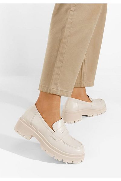 B T Shoes Mocasini cu talpa groasa Larsa bej