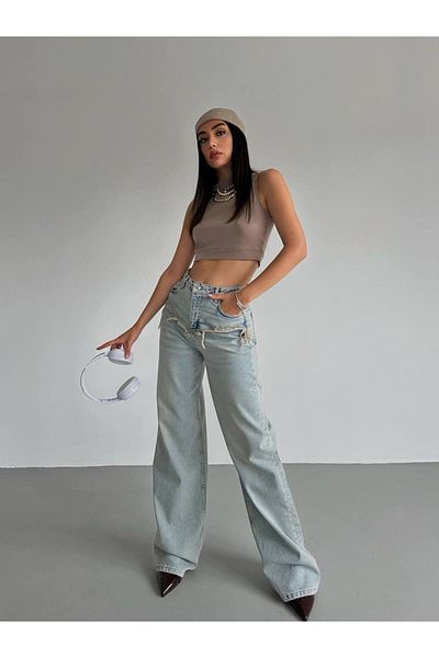 Castivo Fashion Distressed Y2K Vintage Wide Forward Denim