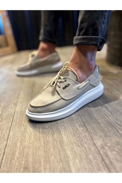 Knack Ανδρικά παπούτσια με ψηλή σόλα Seasonal Suede Stone