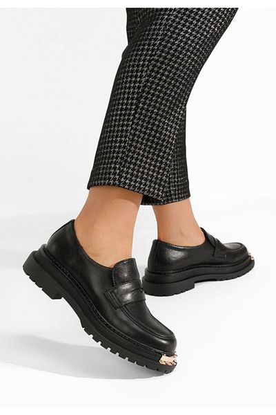 B T Shoes Mocasini cu talpa groasa Hesea negri