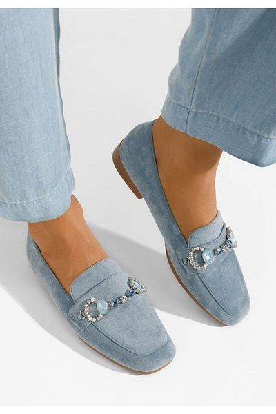 B T Shoes Mocasini dama eleganti Venea albastri