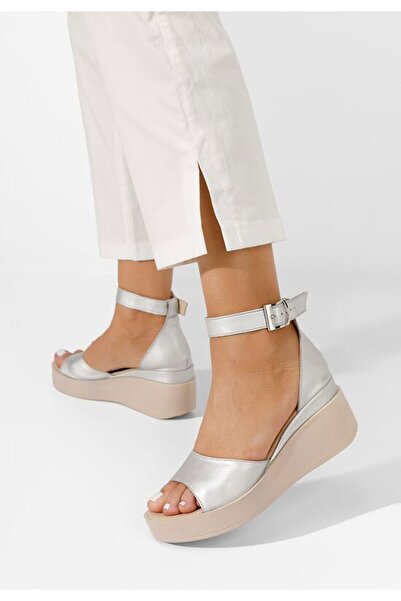 B T Shoes Sandale cu platformă piele Salegia argintii