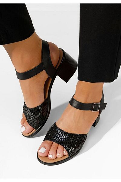 B T Shoes Sandale dama piele Thalesia negre