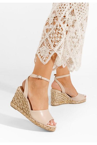 B T Shoes Sandale cu platforma Sionia bej