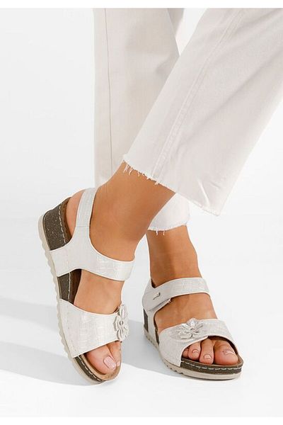 B T Shoes Sandale cu talpa ortopedica Eliasea argintii