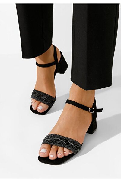 B T Shoes Sandale cu toc gros Carolyne negre