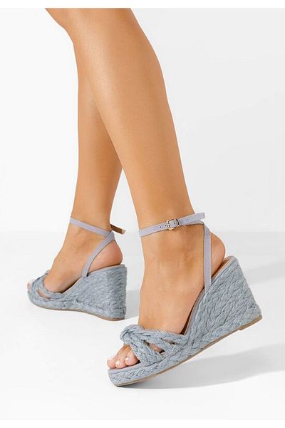 B T Shoes Sandale cu platforma Zarria bleu