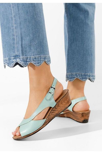 B T Shoes Sandale dama piele Rhonia bleu