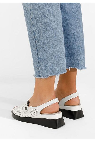 B T Shoes Tonara B white platform sandals