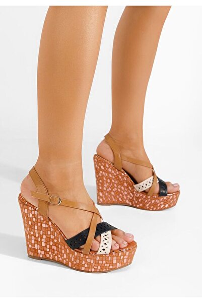 B T Shoes Sandale cu platforma maro Dixie