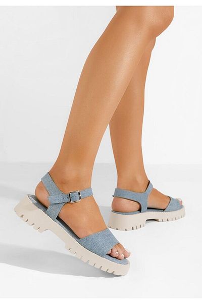 B T Shoes Sandale fara toc Subtea denim