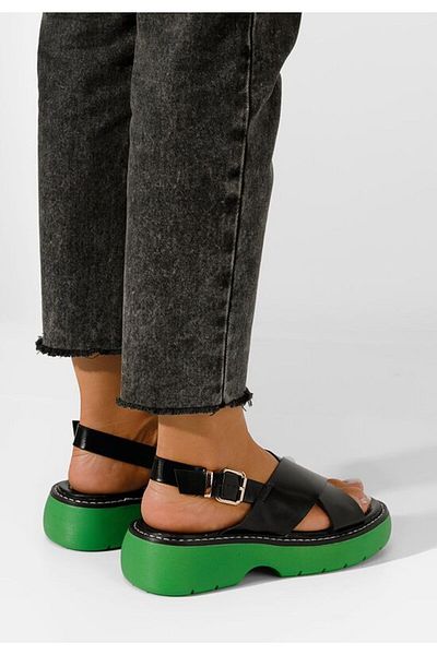 B T Shoes Sandale cu talpa groasa Nissa negre