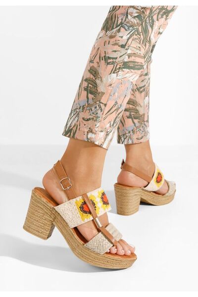 B T Shoes Sandale cu platou Zeina V2 bej