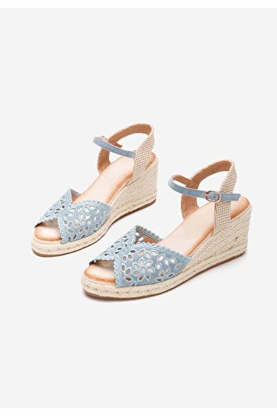 B T Shoes Finana blue platform sandals