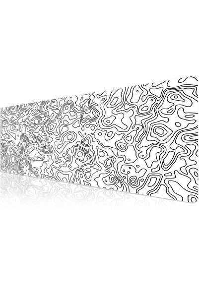 KlasseGear Pro White Map Lines 120x60 Cm Xxxl Gaming Oyuncu Mouse Pad Mousepad