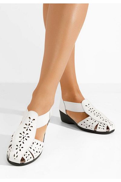 B T Shoes Women's Melona V2 leather sandals, white