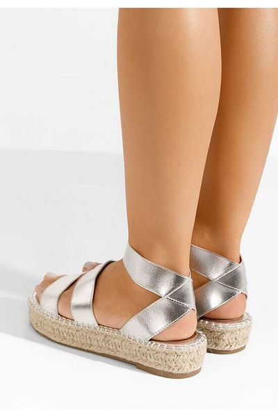 B T Shoes Sandale dama Asela Argintii