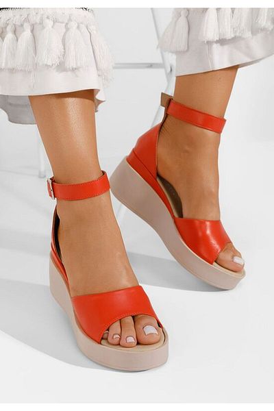 B T Shoes Sandale cu platformă piele Salegia corai