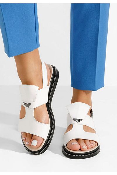 B T Shoes Sandale dama piele Meriva V5 Albe