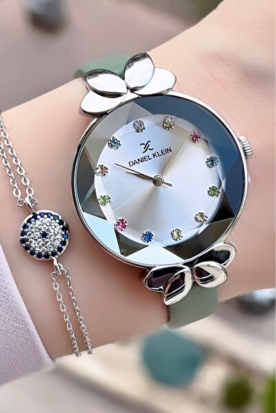 Daniel Klein Mint Yeşili Renk Deri Kordon Kadın Kol Saati Ve Bileklik