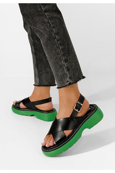 B T Shoes Sandale cu talpa groasa Nissa negre