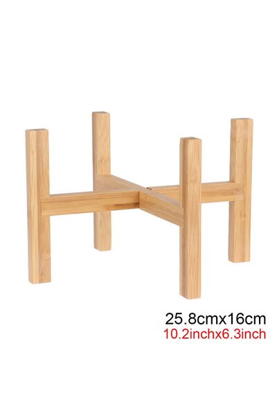 Choice حامل أصيص زهور خشبي مقاس 25.8 سم × 16 سم، حامل عرض بونساي قائم على الأ...