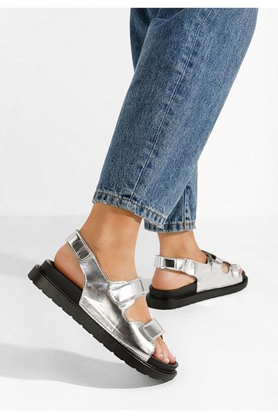 B T Shoes Sandale cu talpa groasa Briane argintii