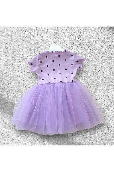 Şirin Şeyler Butiği Rochie tocată fetiță Linda Liliac Kuromi Violet