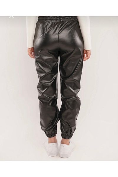 DERİcim Dericim Women's Elastic Waist and Leg Matte Leather Trousers