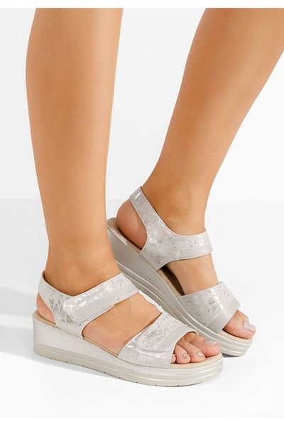 B T Shoes Sandale cu platformă Naneta argintii