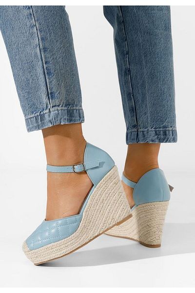 B T Shoes Sandale cu platforma Santorini albastre