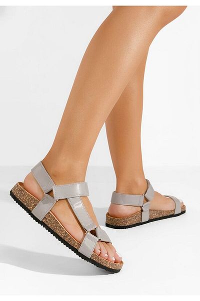 B T Shoes Sandale fara toc Demia gri