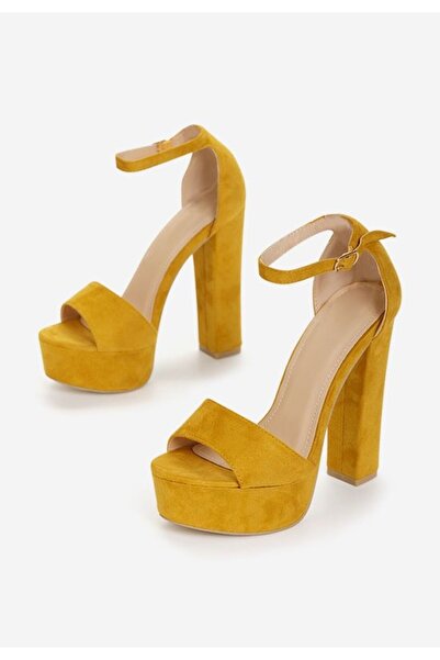 B T Shoes Rosalinda Yellow Heeled Sandals