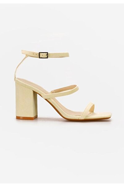 B T Shoes Laresa yellow chunky heel sandals