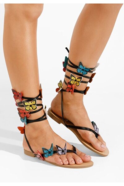 B T Shoes Sandale romane Mariposa negre