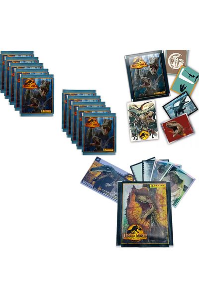 Panini Jurassic World Dominion 15 Pack Stickers (60 Stickers+15 Cards) Magical Dinosaur World