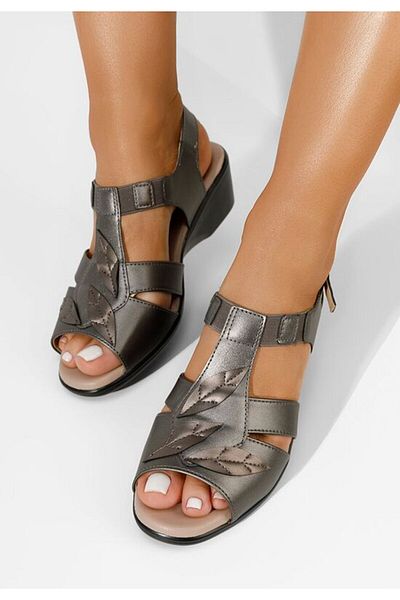 B T Shoes Sendra medium heel sandals in grey