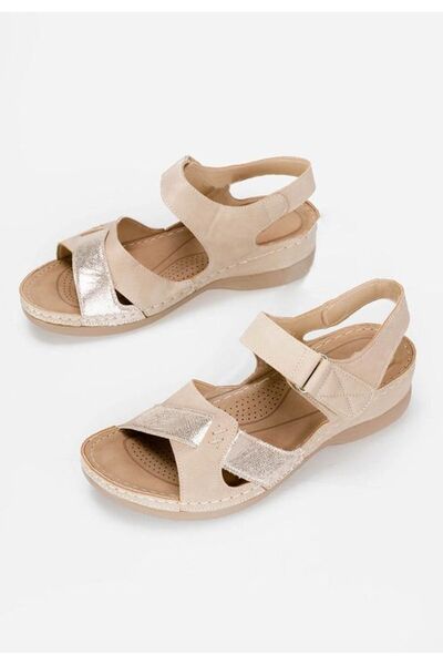 B T Shoes Sandale cu talpa ortopedica Anina bej