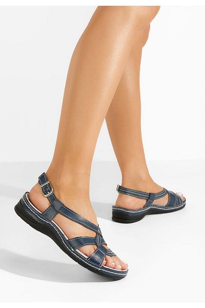 B T Shoes Sandale dama piele Zinga navy
