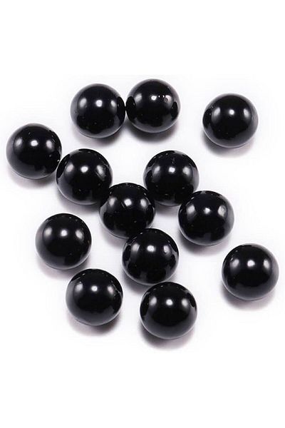 PASAMİA 10 mm Black Color Non-Perforated Pearl 25 g (45-50 Pieces) Pearl Nails Not Included