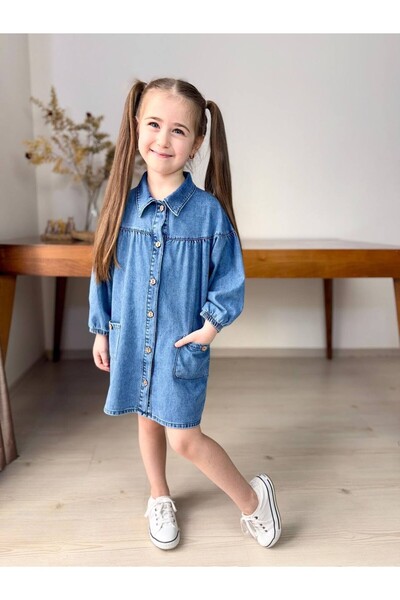 Bisahane Дънкова рокля за момиче