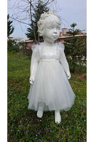 Mininaf Kız Çocuk Kız Bebek Doğum Günü Özel Gün Bayramlık Kanatlı Elbise