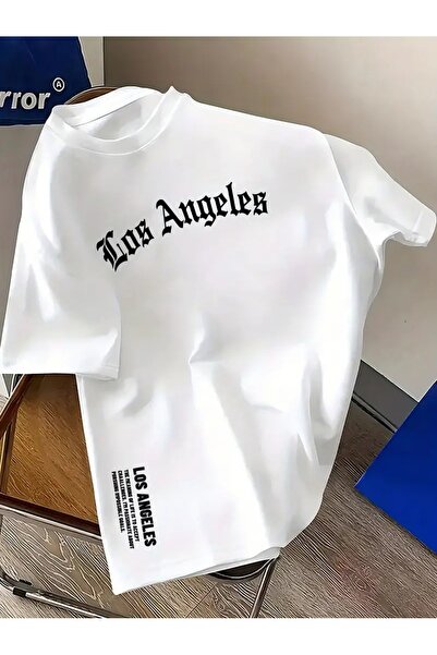 LAND MODA Muška ležerna Poliester majica, geometrijski Los Anđeles Štampano, ...