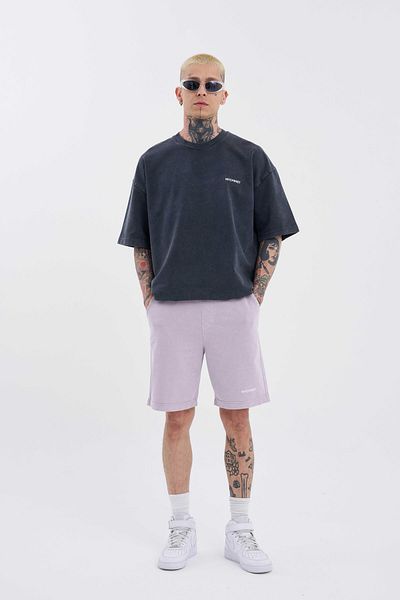 Machinist Ανδρικό πολυτελές Basic Washed Relaxed Lilac Spotted σορτς