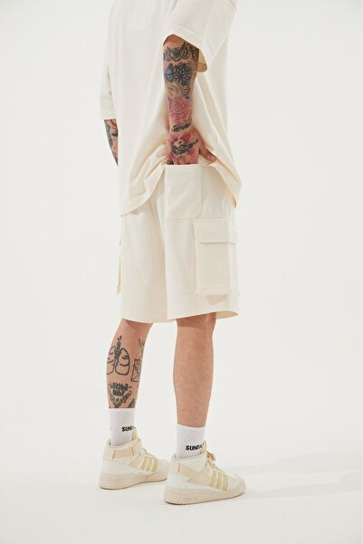 Machinist Оверсайз Kargo Cepli Basic Short Ecru