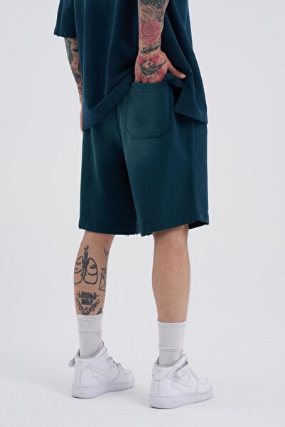 Machinist Ανδρικό σορτς με εφέ Oversize Petrol Green