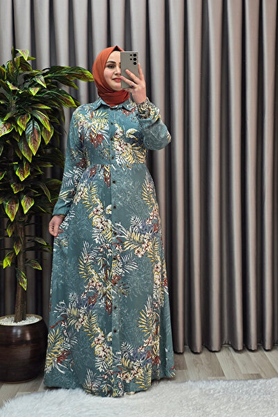 Elmas Tesettür Γυναικεία Ρούχα Μεγάλου Μεγέθους Φόρεμα Παλμίδας